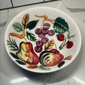 Nasco Colorful Fruit Design hand painted 11.5 inch bowl